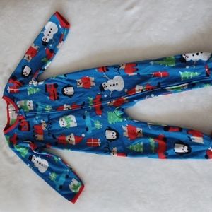 Kids Zip up Christmas printed cotton onesie size 24M